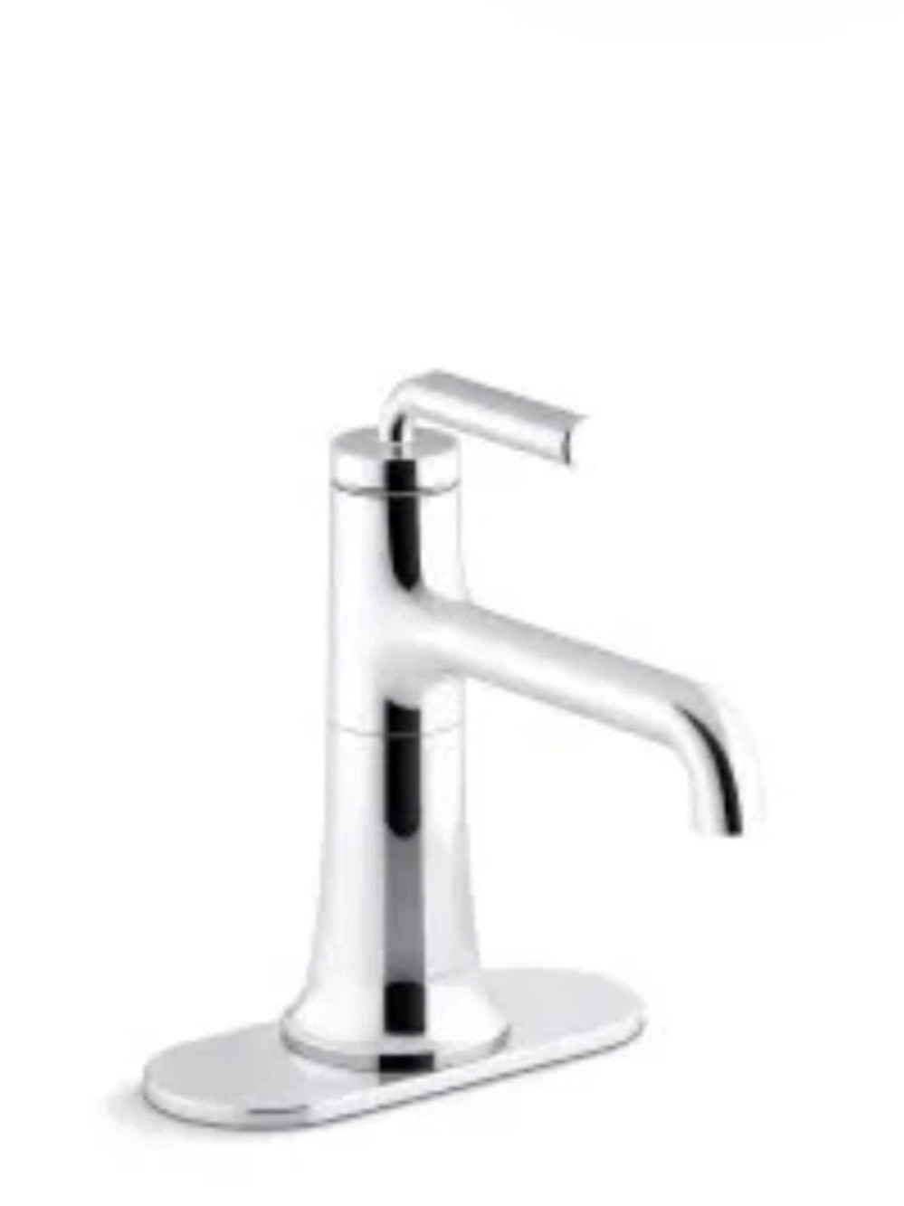 KOHLER Bathroom Sink Faucet 5.87" Single Hole + Handle Modern Polished Chrome